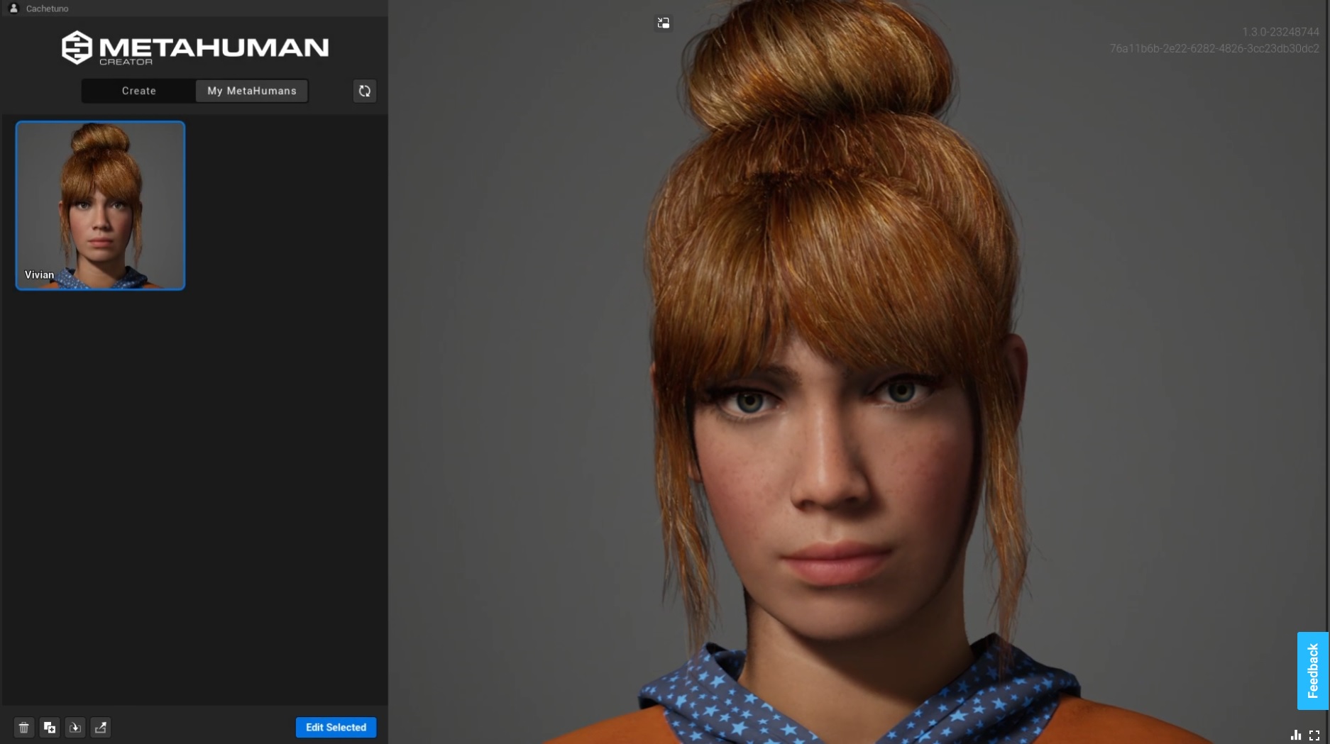 Unreal Engine 5.1.1 and Metahumans.